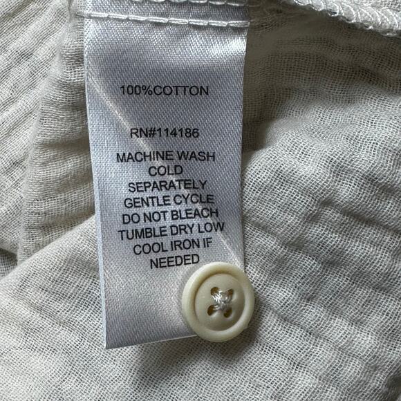 Thomas Sterling Men's Cotton Short Sleeve Button Up Shirt Size Small Beige - Picture 5 of 8